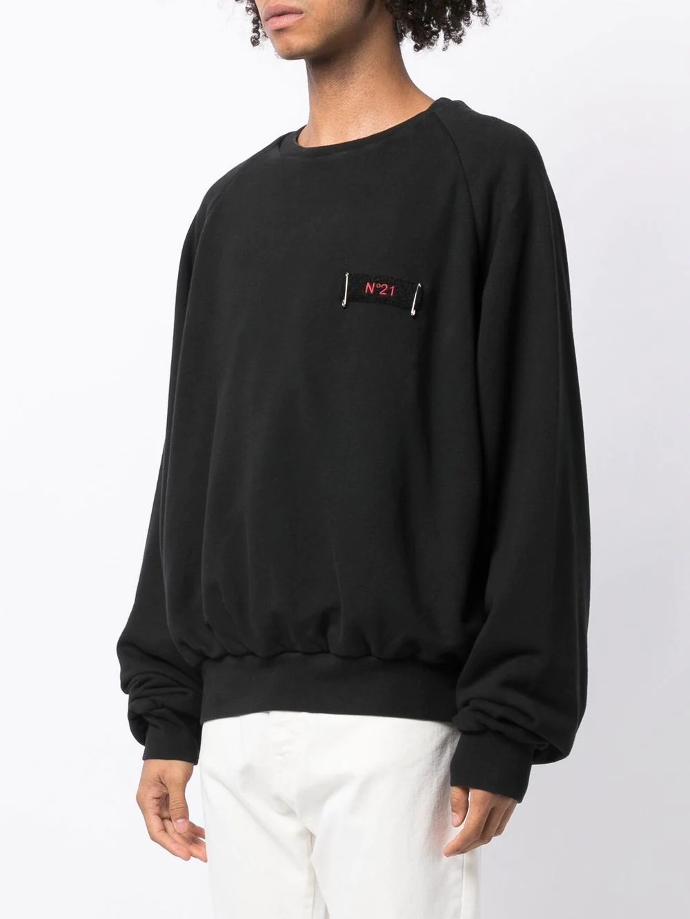 logo-patch crew-neck sweatshirt - 3