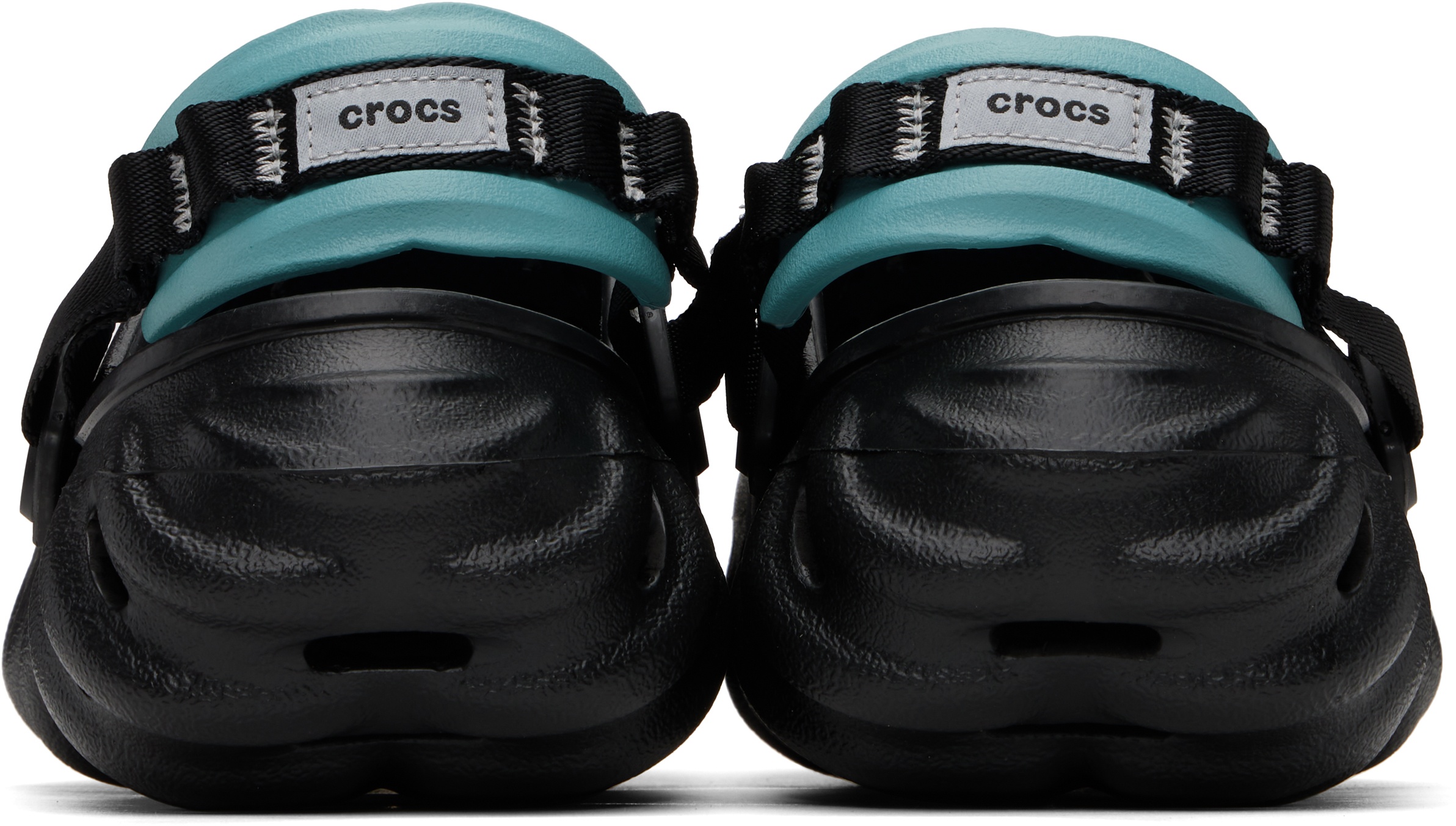 Black Echo Reflective Laces Clogs - 4