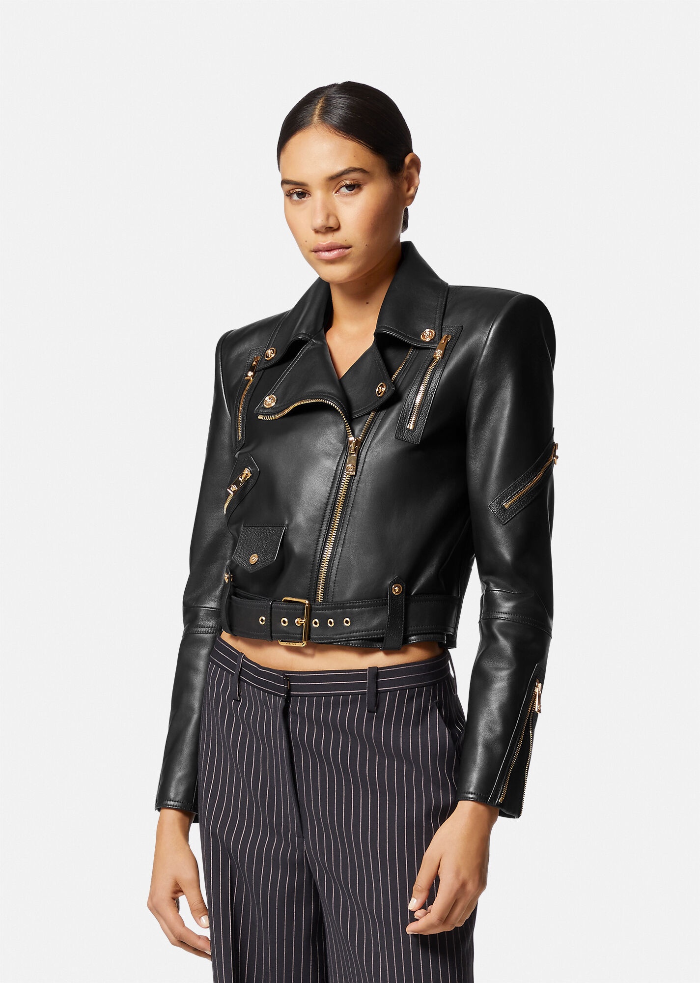 Medusa Leather Biker Jacket - 3