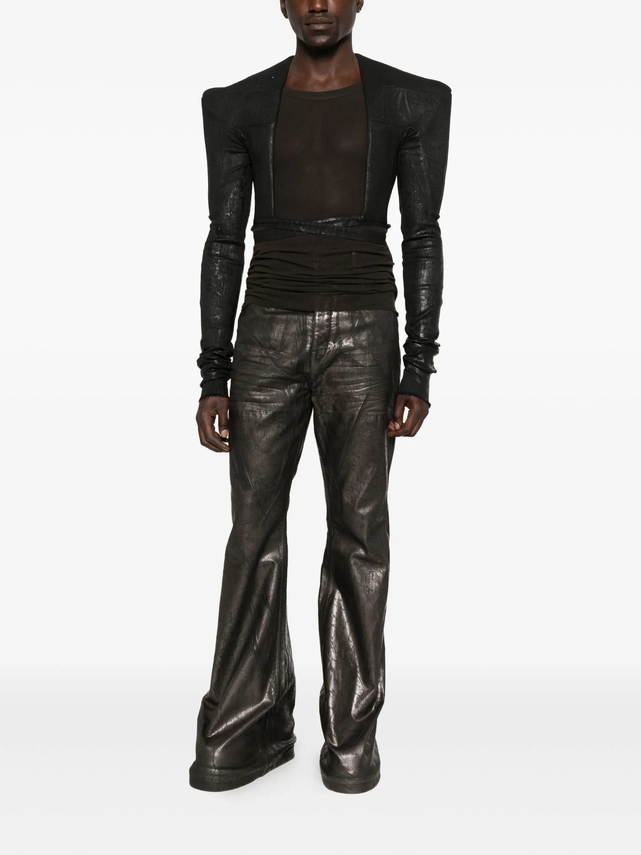 Rick Owens Drkshdw Crackled-effect Flared Jeans - 2
