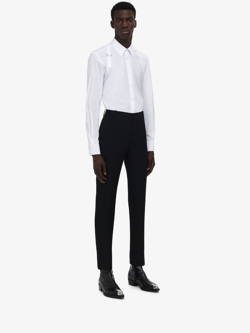 Men's Tailored Cigarette Trousers in Black 3