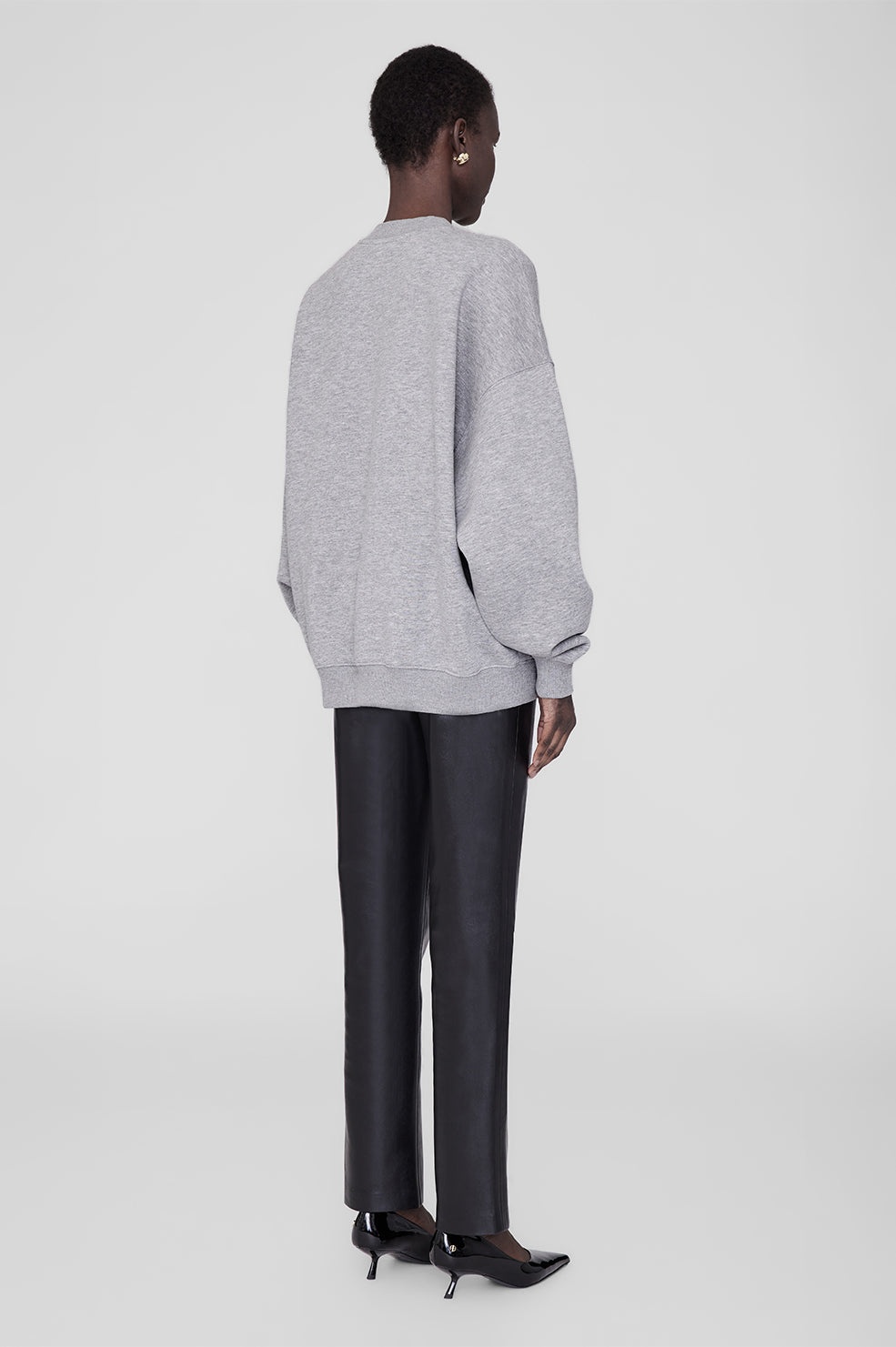 Miles Oversized Sweatshirt Letterman - Medium Heather Grey - 2