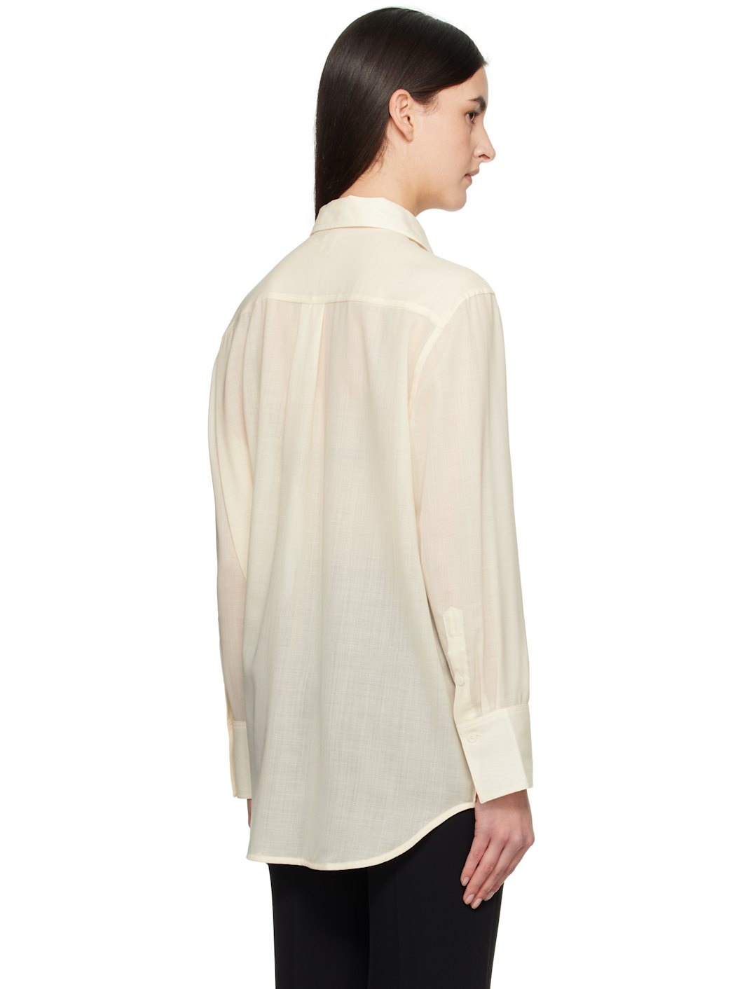 Beige Relaxed Voile Shirt - 3