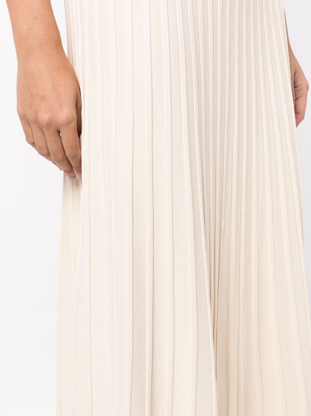high-waisted pleated midi skirt - 5
