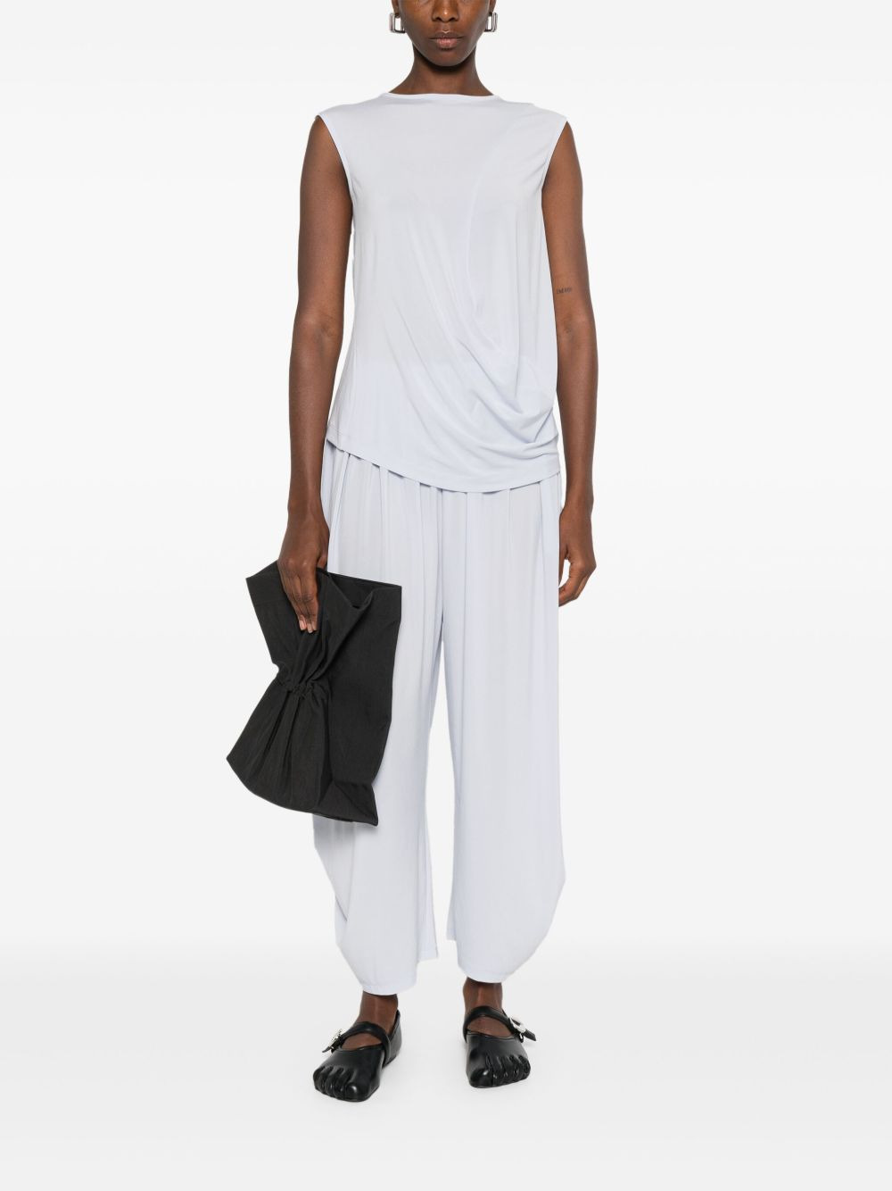 draped sleeveless top - 2