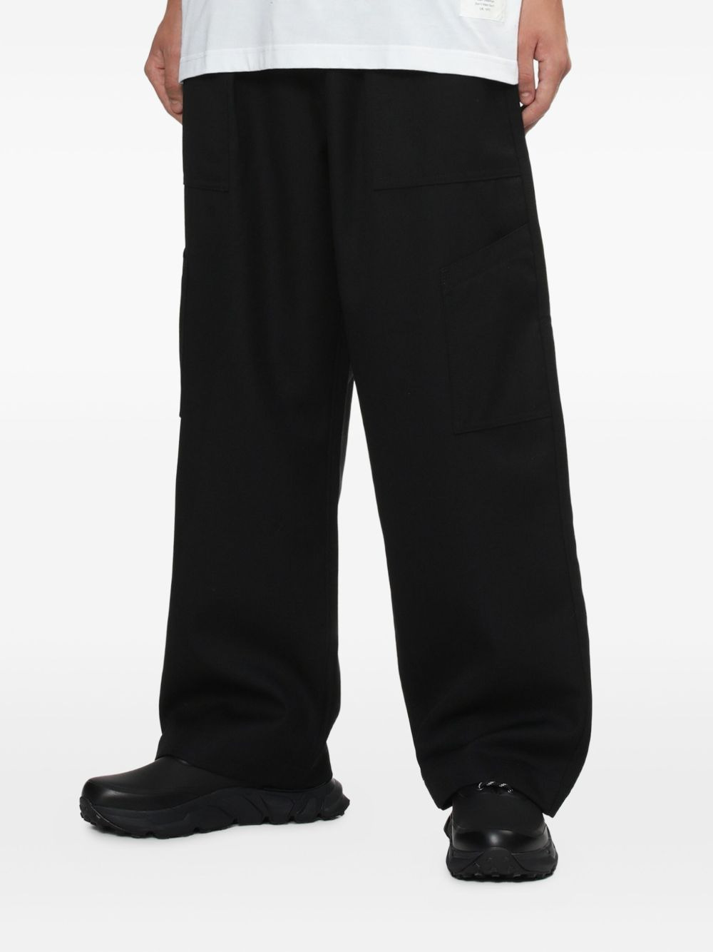 wool wide-leg trousers - 3