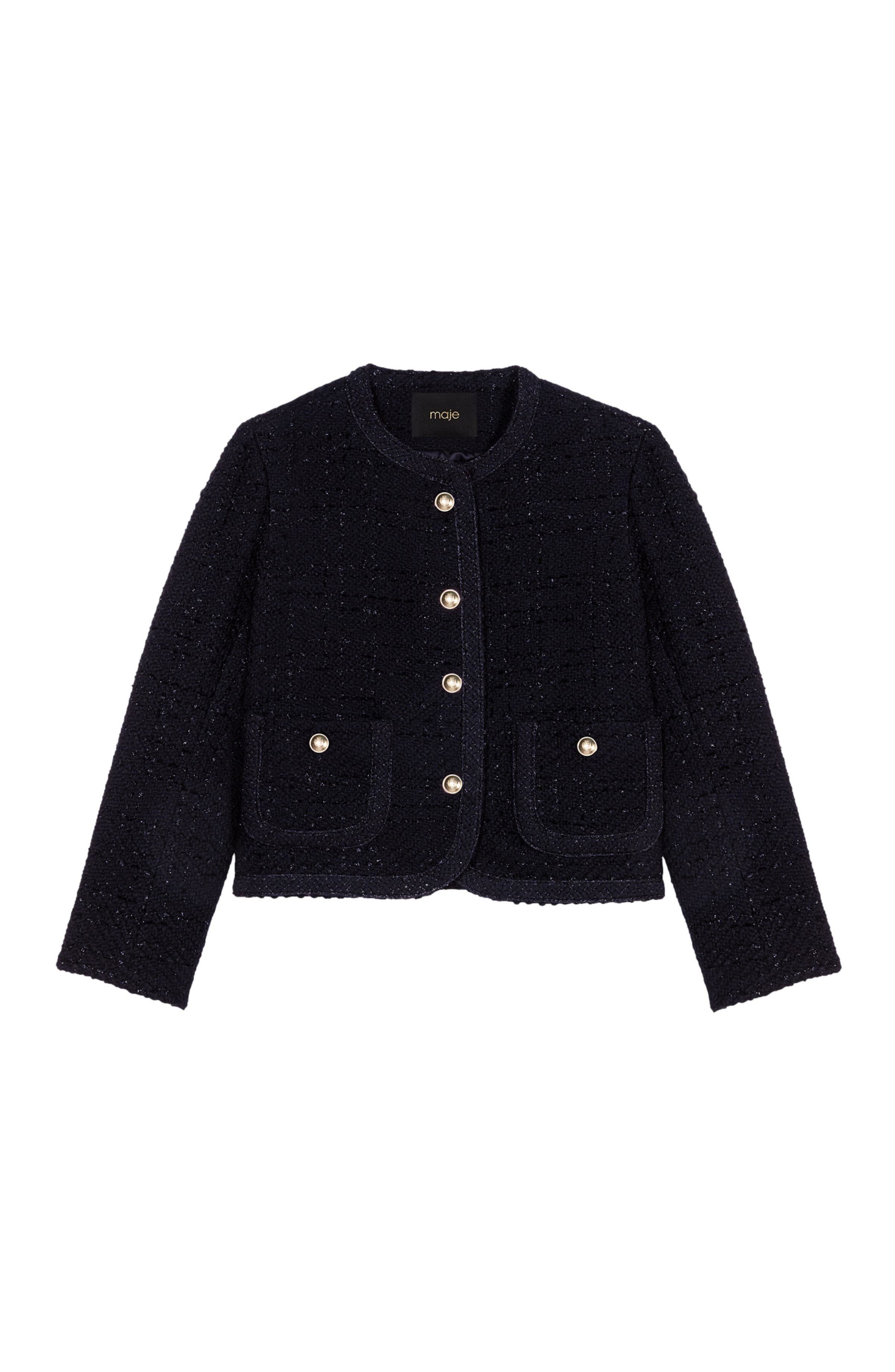 maje Short tweed jacket in Black at Nordstrom - 6