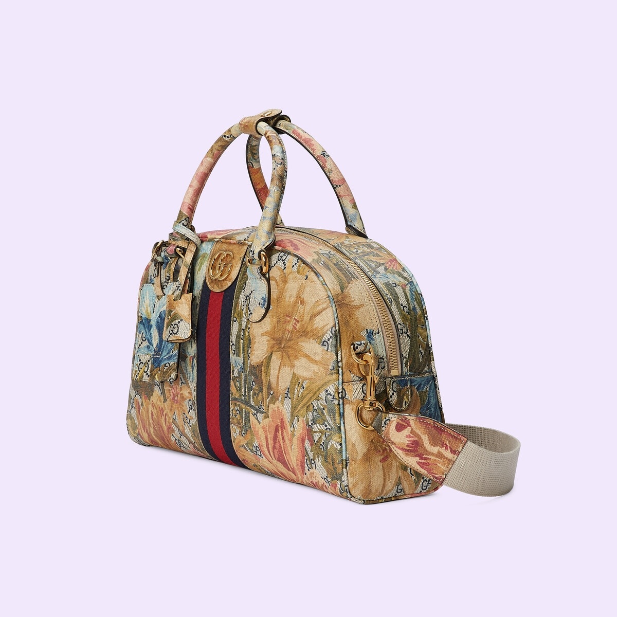 Ophidia Flora print medium duffle bag - 2