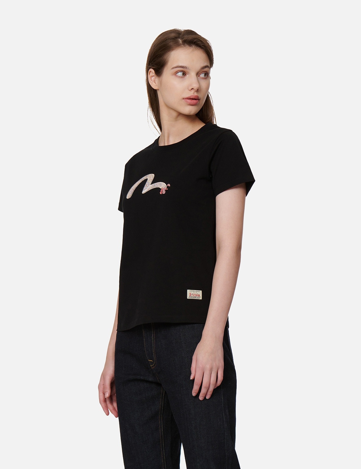WAVE-PATTERN SEAGULL EMBROIDERY T-SHIRT - 7
