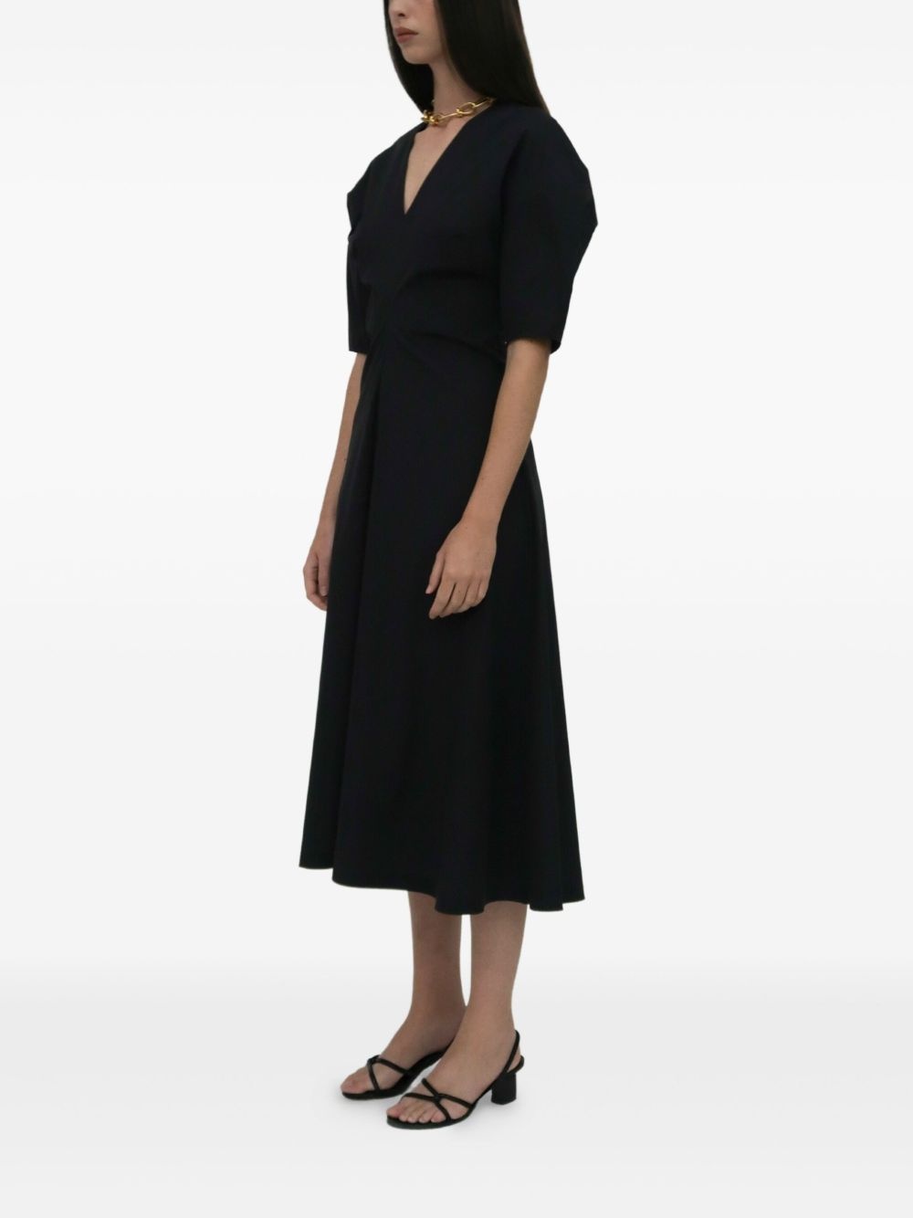 gathered midi dress - 4