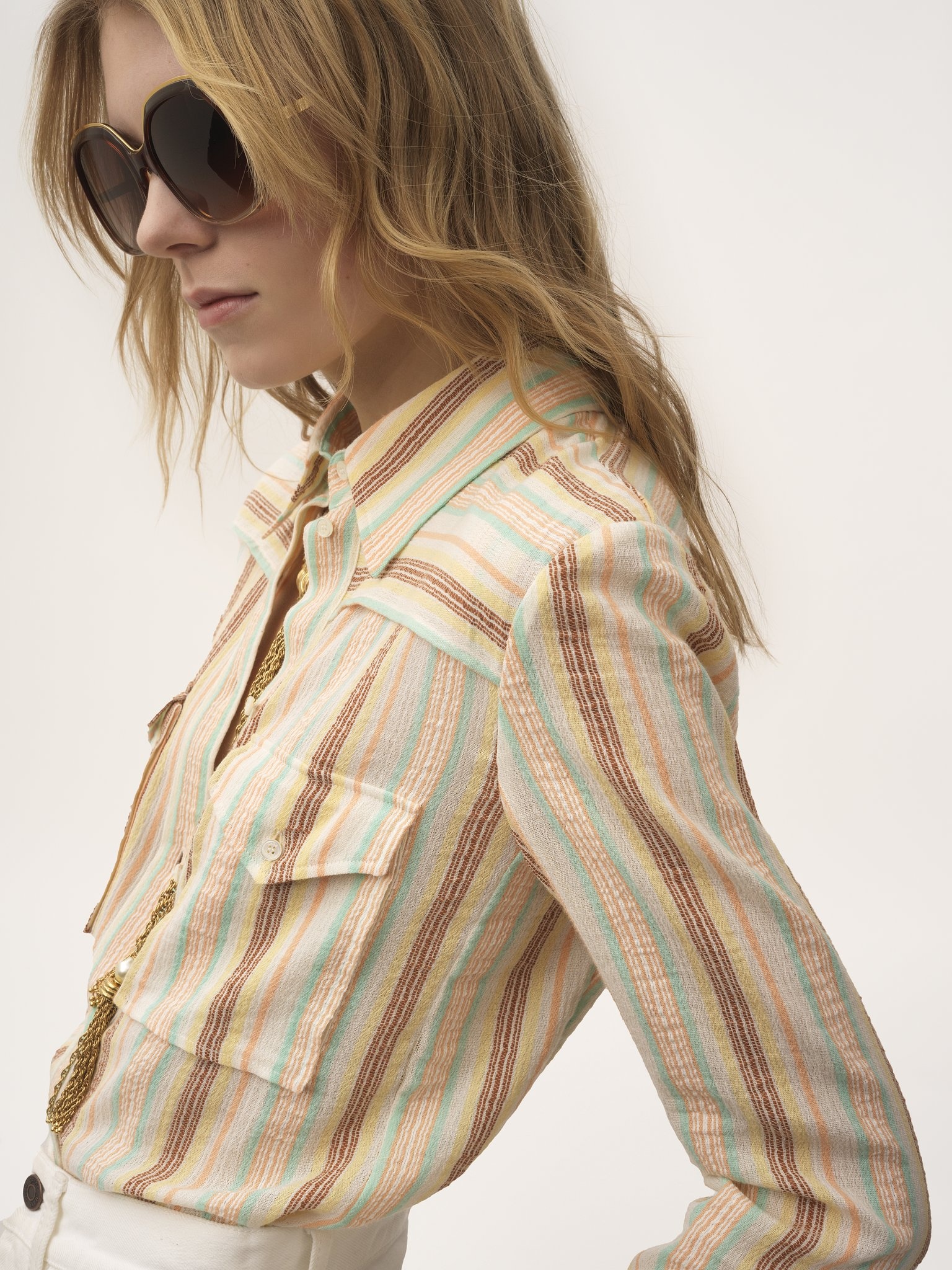 FITTED SHIRT IN CRÊPON COTTON - 6