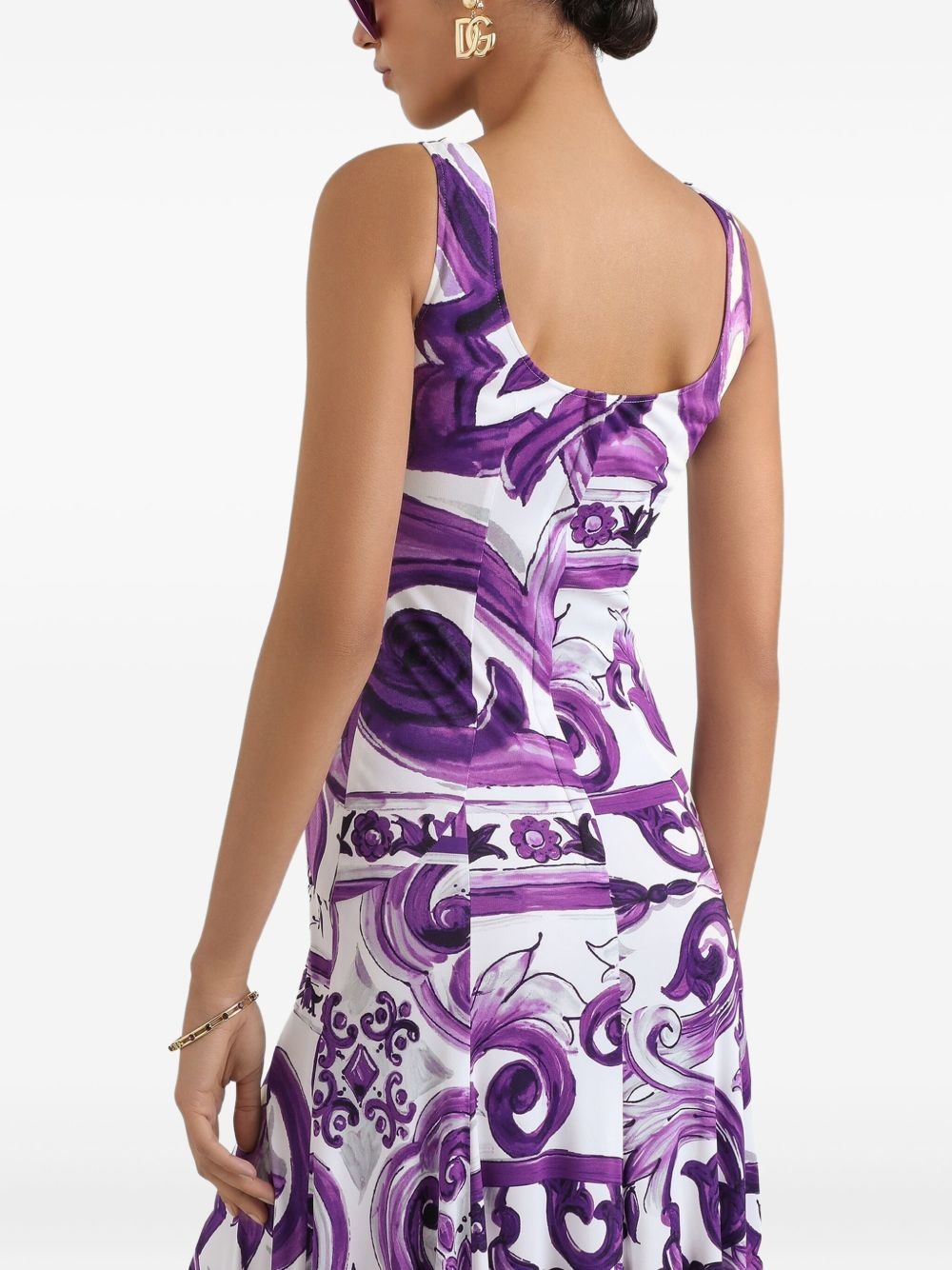 Maiolica-print midi dress - 5