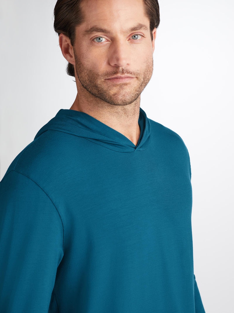 Men's Pullover Hoodie Basel Micro Modal Stretch Poseidon Blue - 5