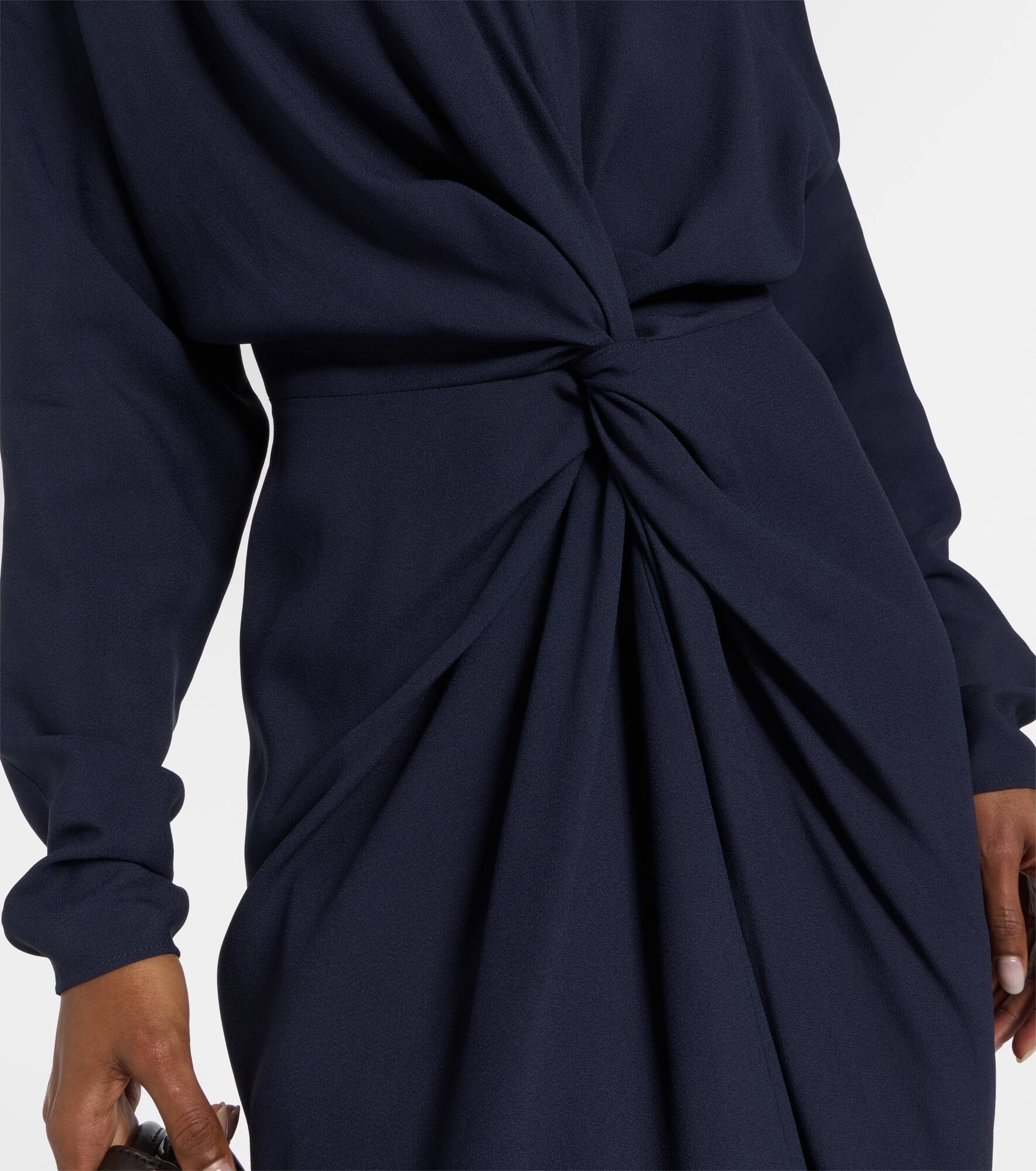 Gathered satin midi dress - 5