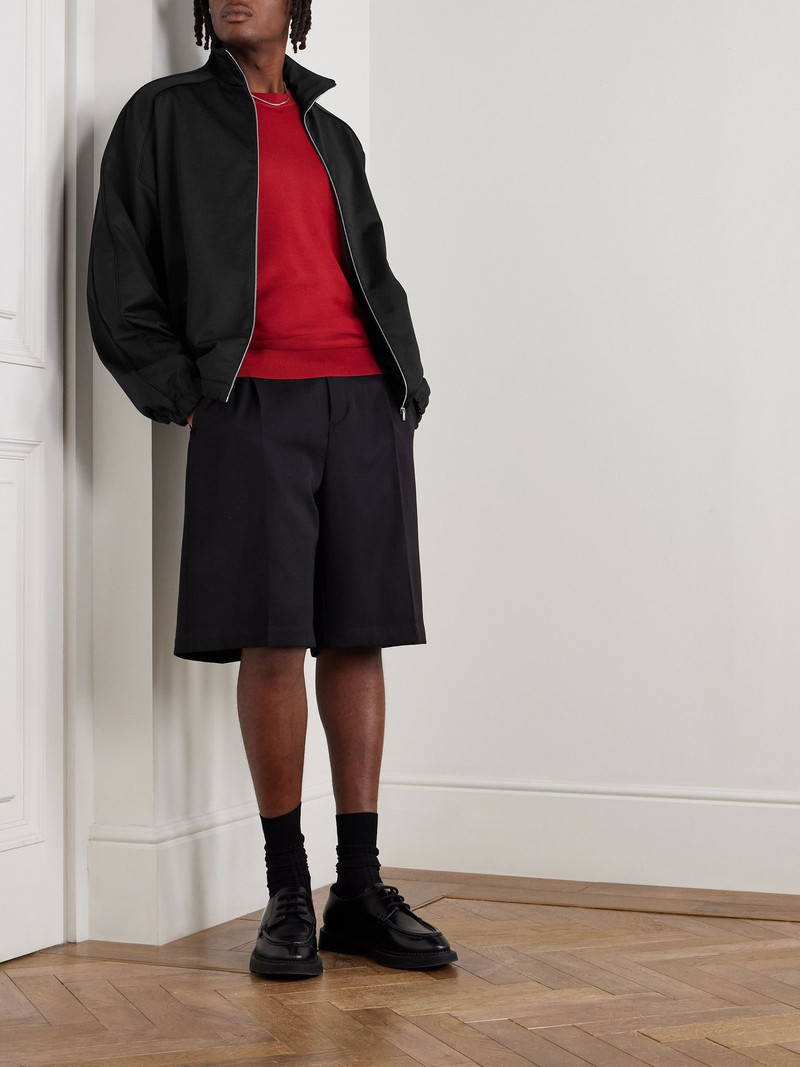 Jil Sander Cotton-Blend Jersey Zip-Up Sweatshirt Black outlook