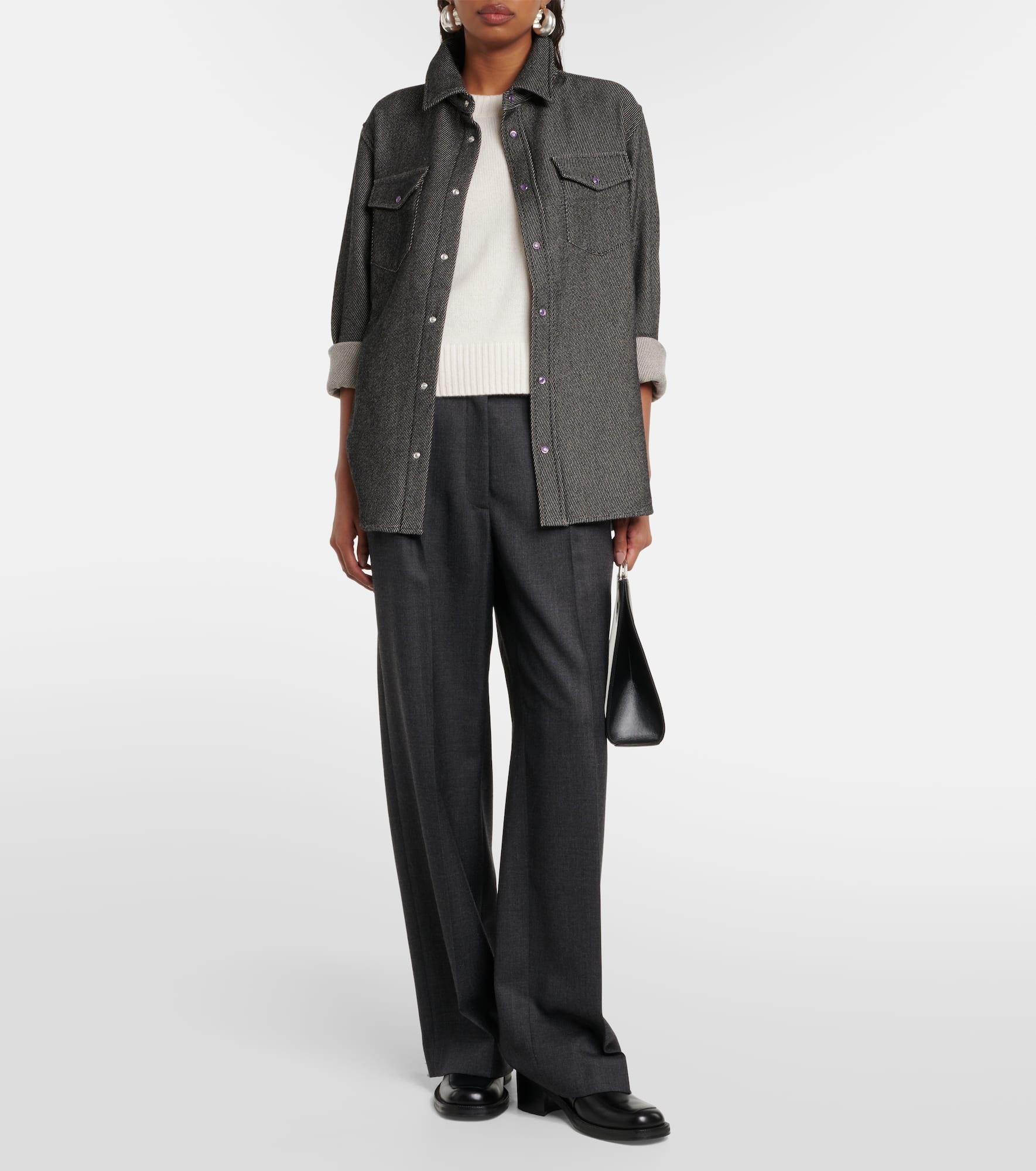 Cashmere and cotton denim shirt - 2