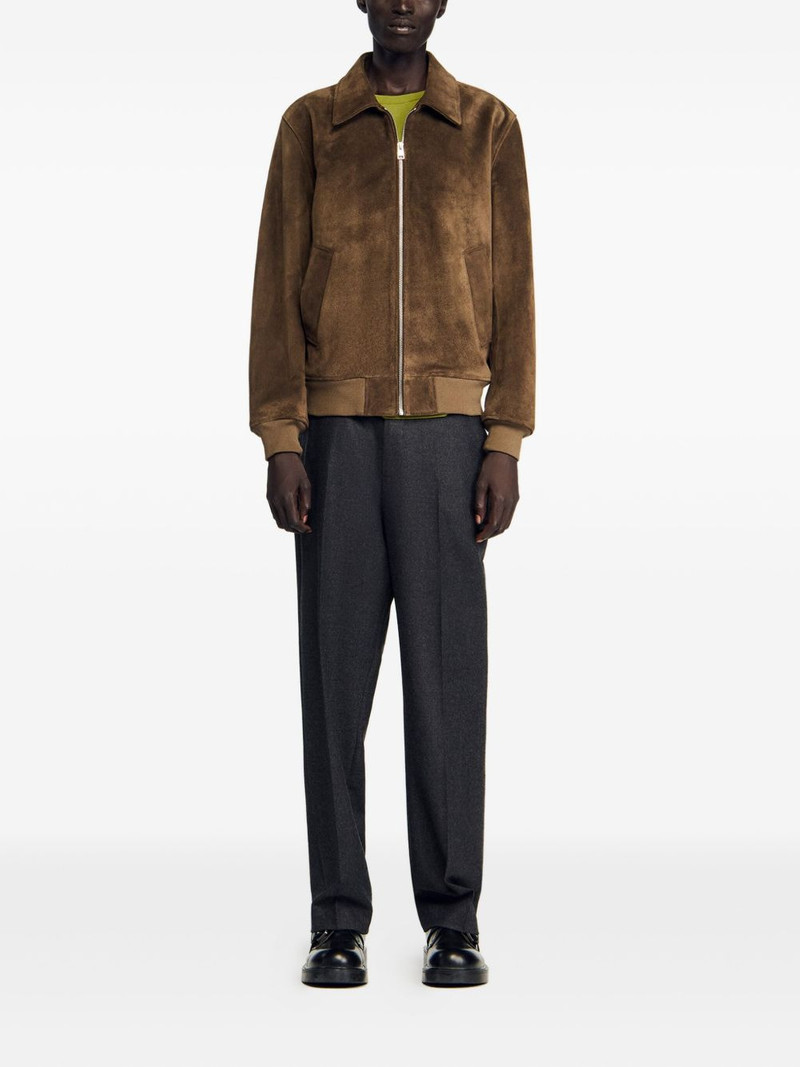 Sandro zip-front suede jacket outlook