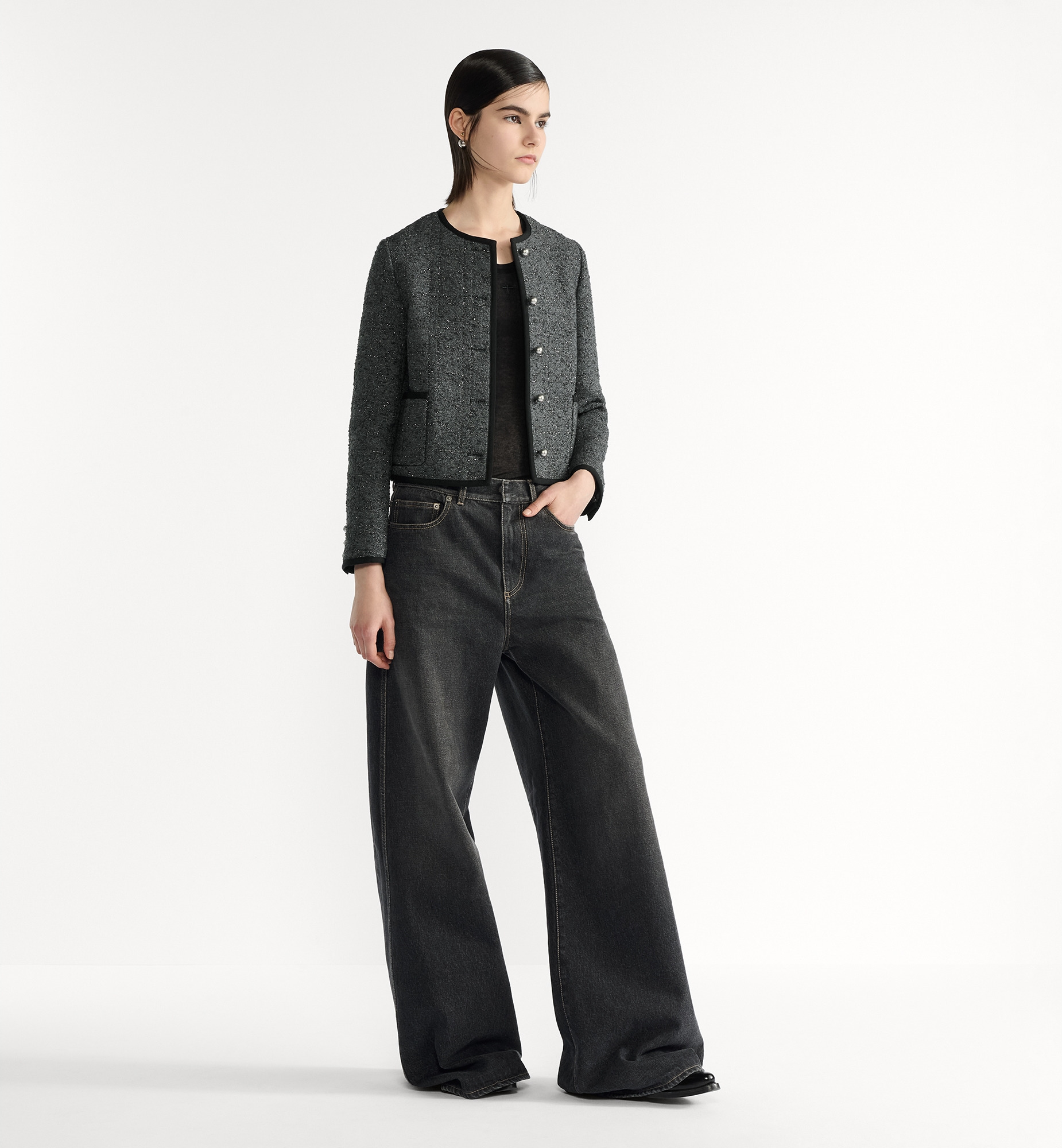 Macrocannage Cropped Jacket - 2