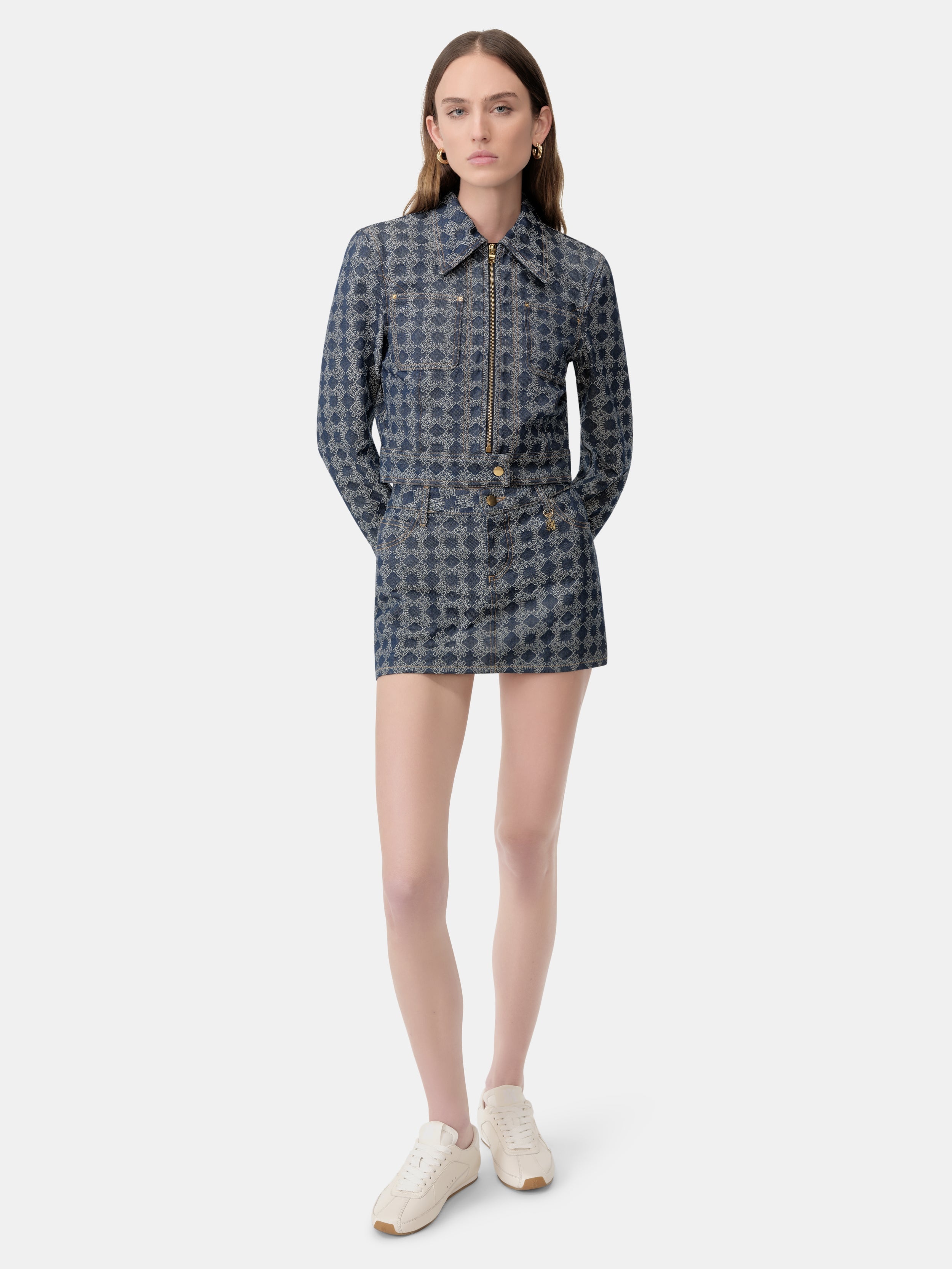 WOMEN'S MA QUAD DENIM MINI SKIRT - 3