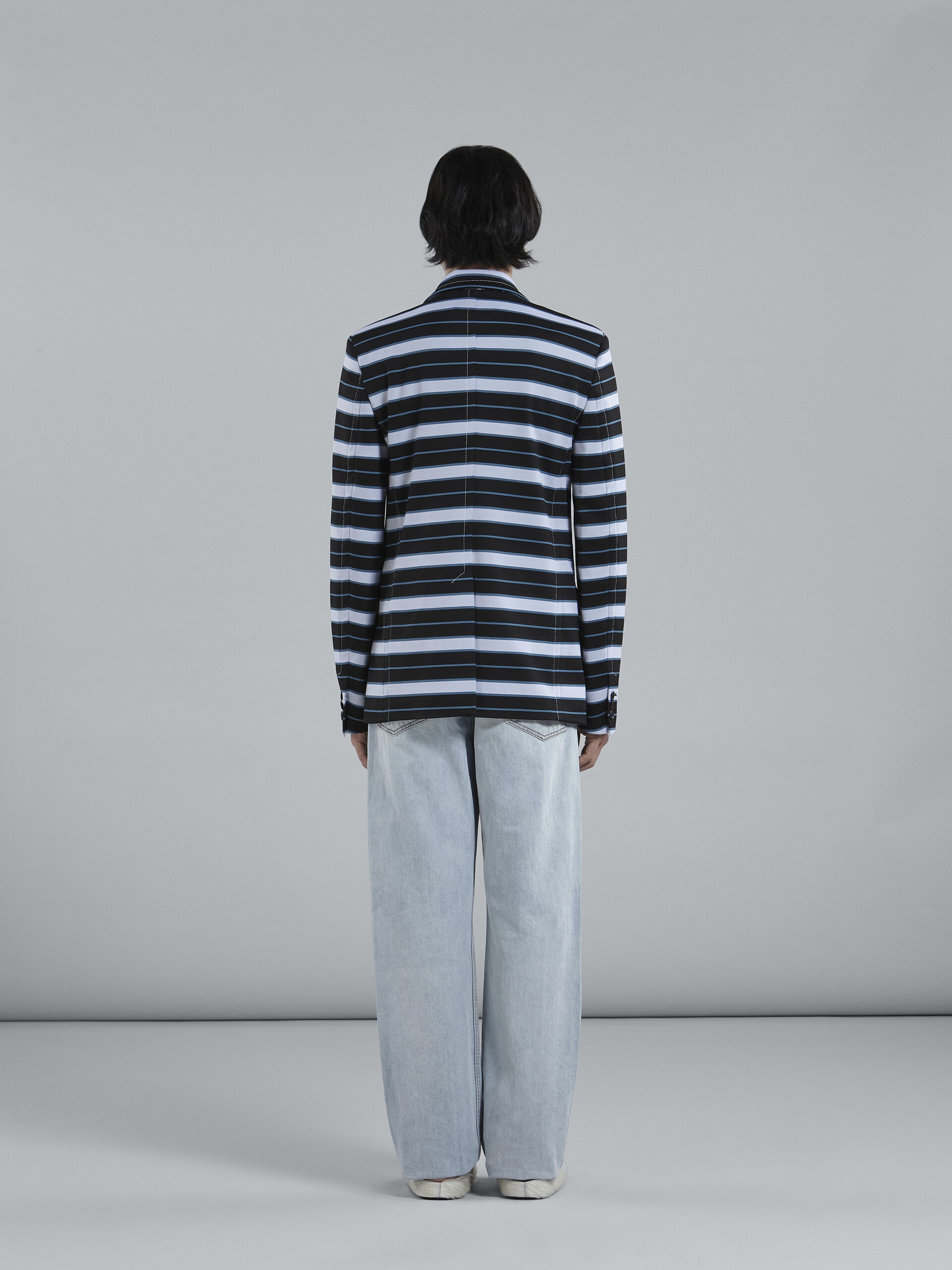 STRIPED TECHNO JERSEY BLAZER - 3