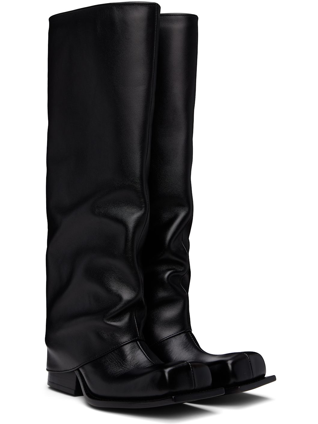 Black Havva Chunky Heel Tall Boots - 4