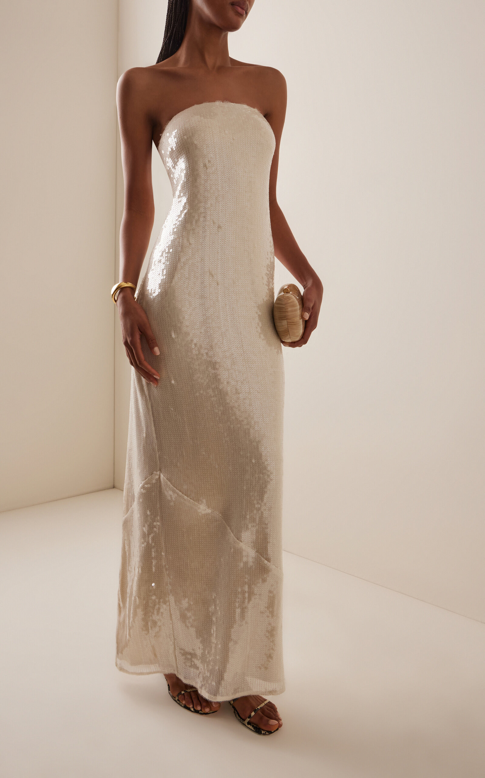 Sequin Maxi Dress ivory - 3