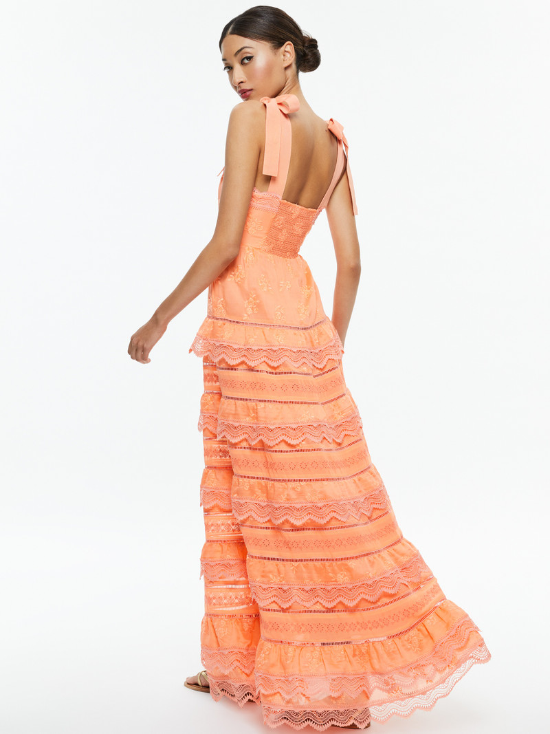 Alice + Olivia VEGA SLEEVELESS TIERED MAXI DRESS outlook