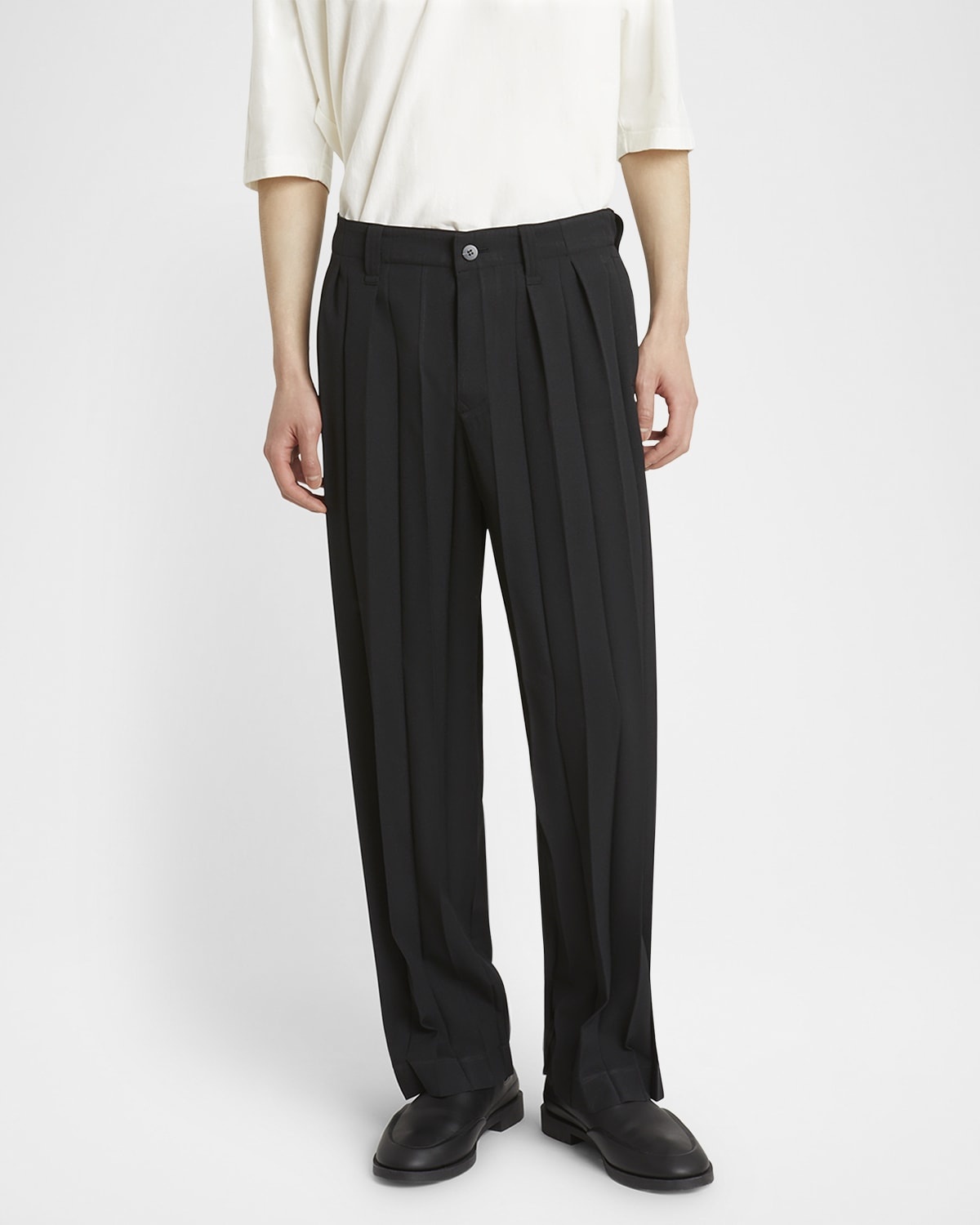 Men's Accordion Pleat Trousers - 1