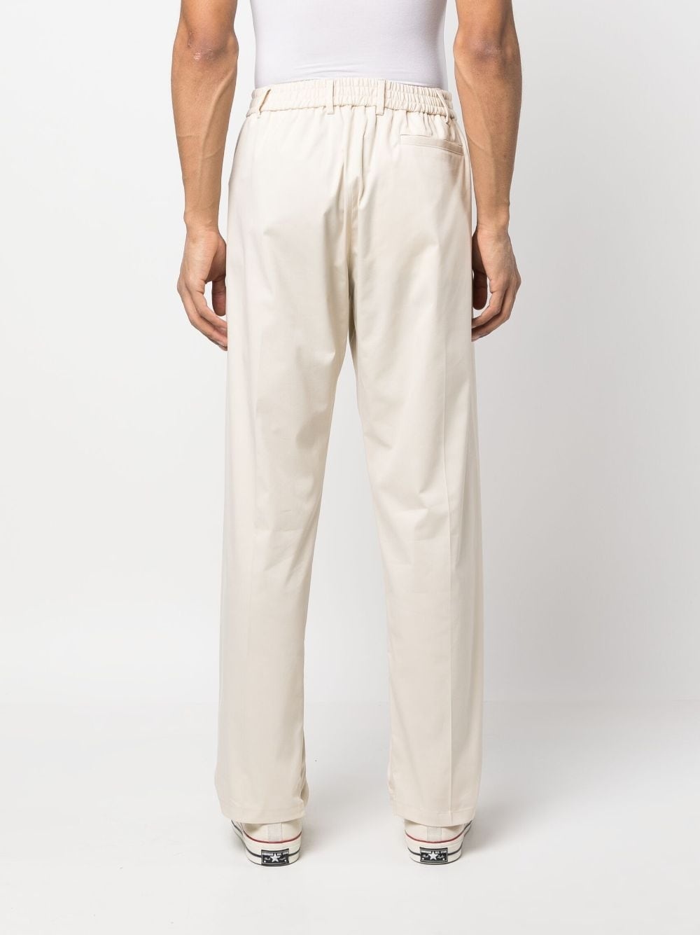 cotton straight-leg trousers - 4