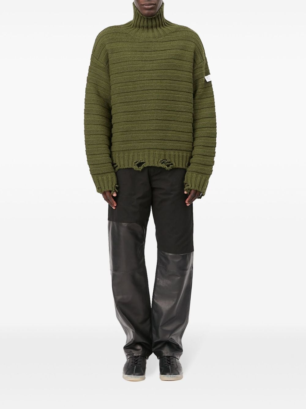 distressed high-neck jumper - 2