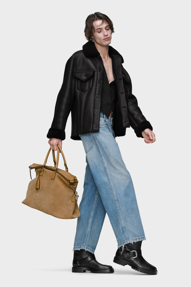 Waxed shearling jacket 6