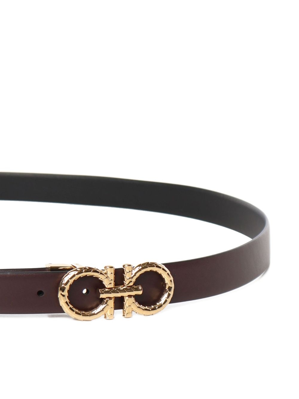 Gancini-buckle leather belt - 3