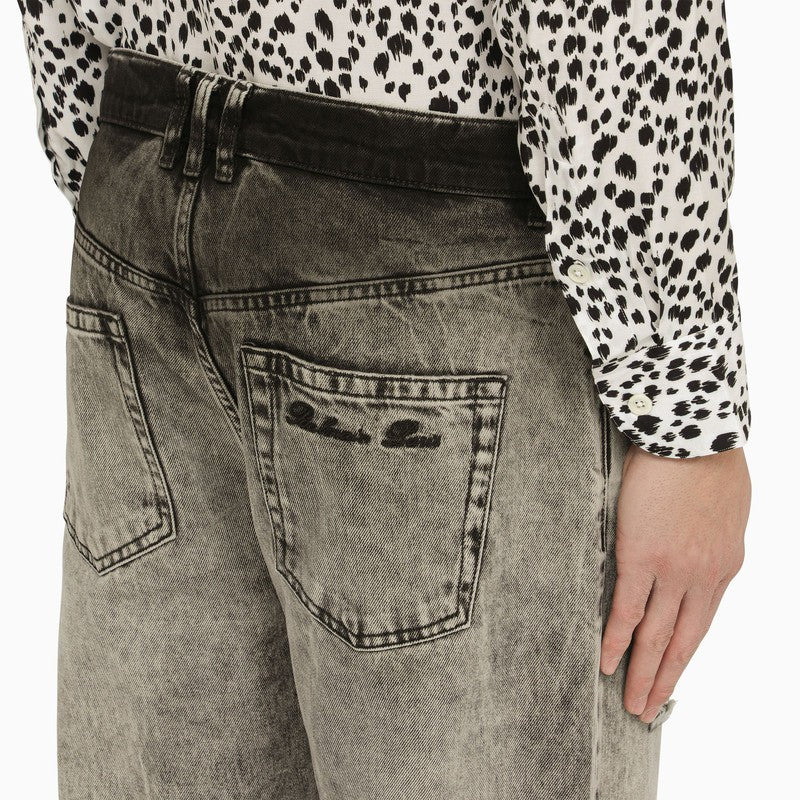 Balmain Light Grey Delavé Denim Jeans Men - 4