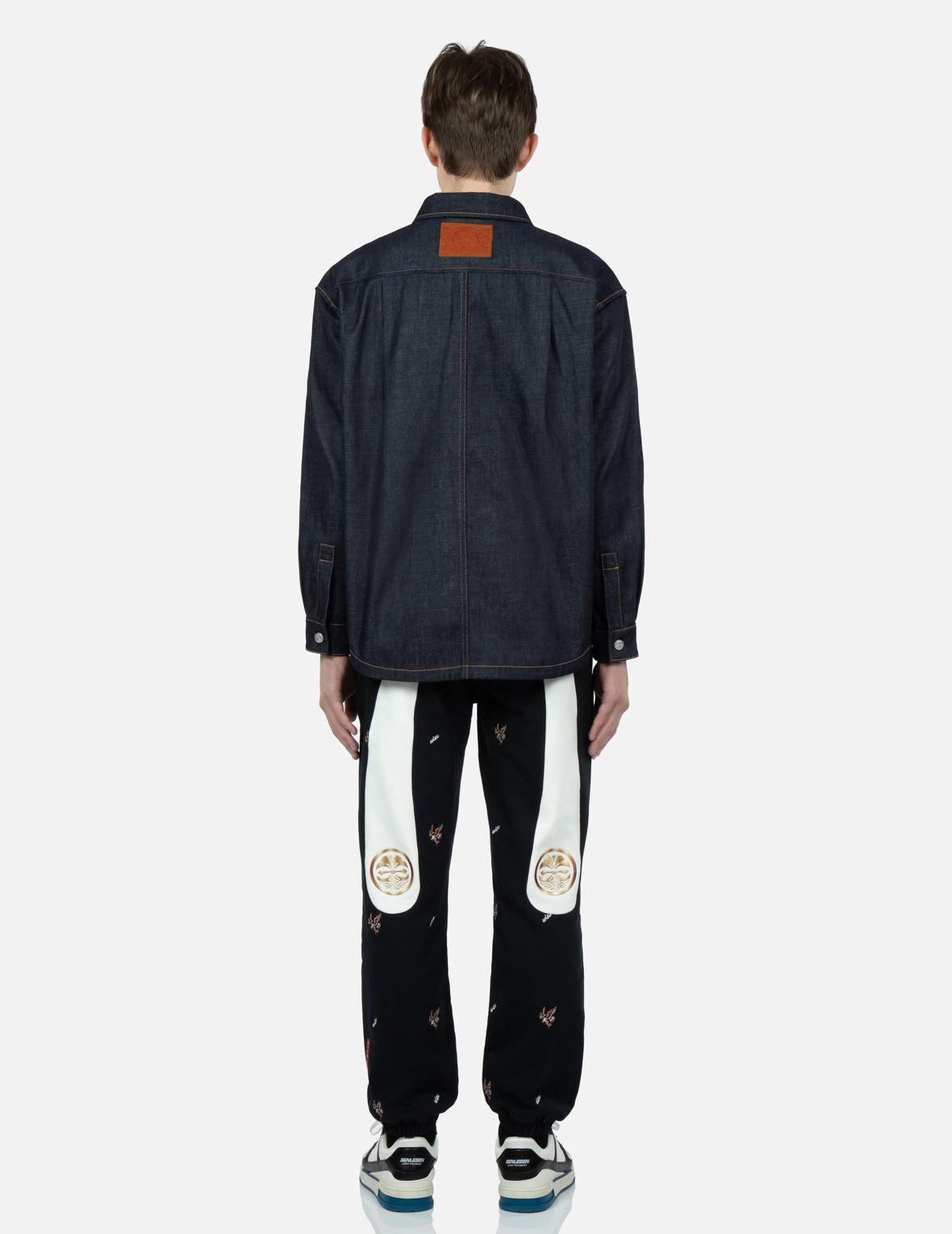 SEA WAVE-PATTERN SEAGULL EMBROIDERY DENIM SHIRT JACKET - 6