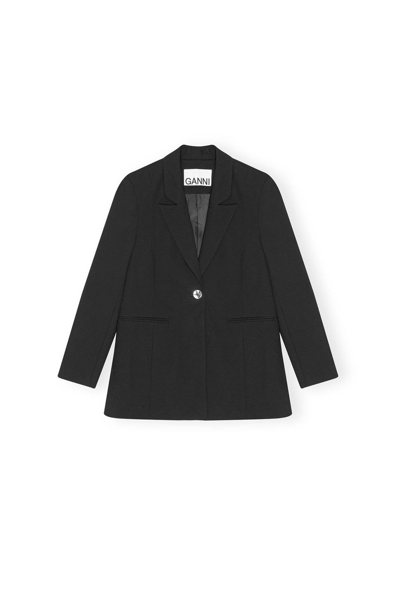 블랙 SOLID TWILL 고정 BLAZER 1
