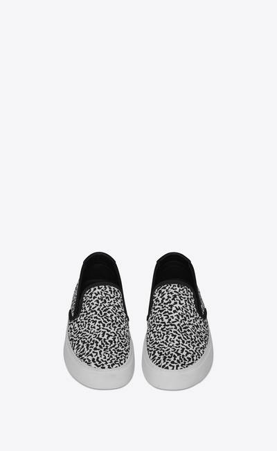 SAINT LAURENT venice slip-on sneakers in sparkle-print canvas outlook