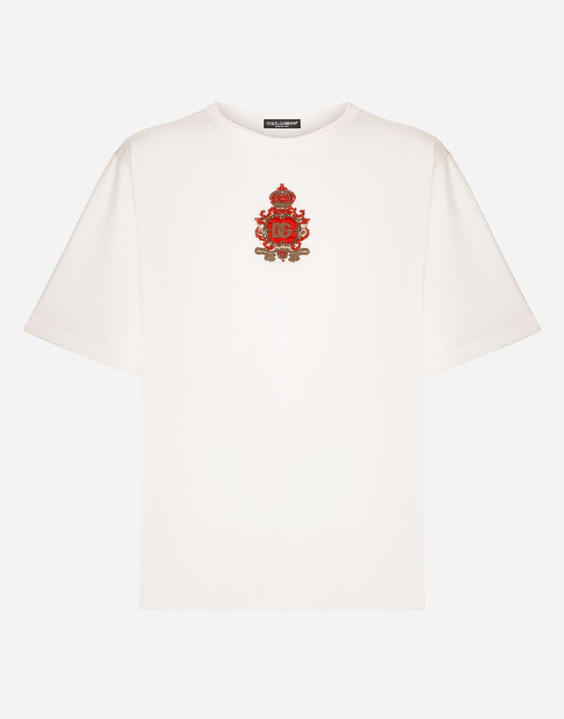 Silk jersey T-shirt with heraldic DG patch - 1