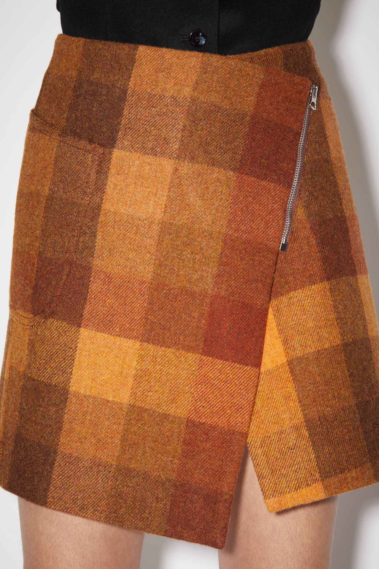 Asymmetric skirt - Brown/orange - 5