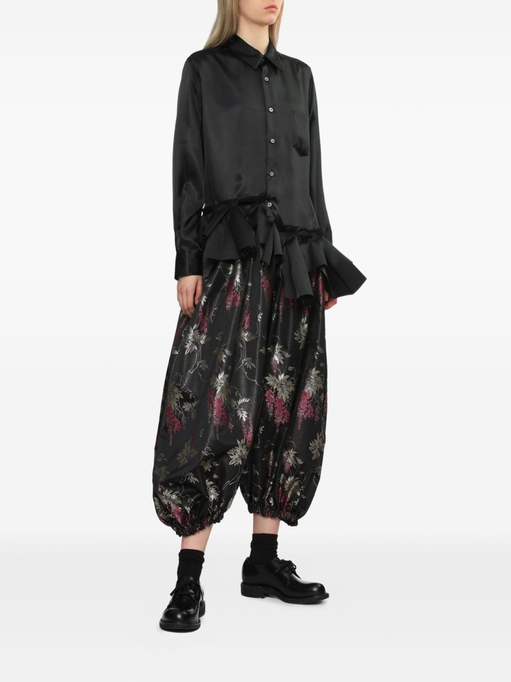 floral-print trousers - 2