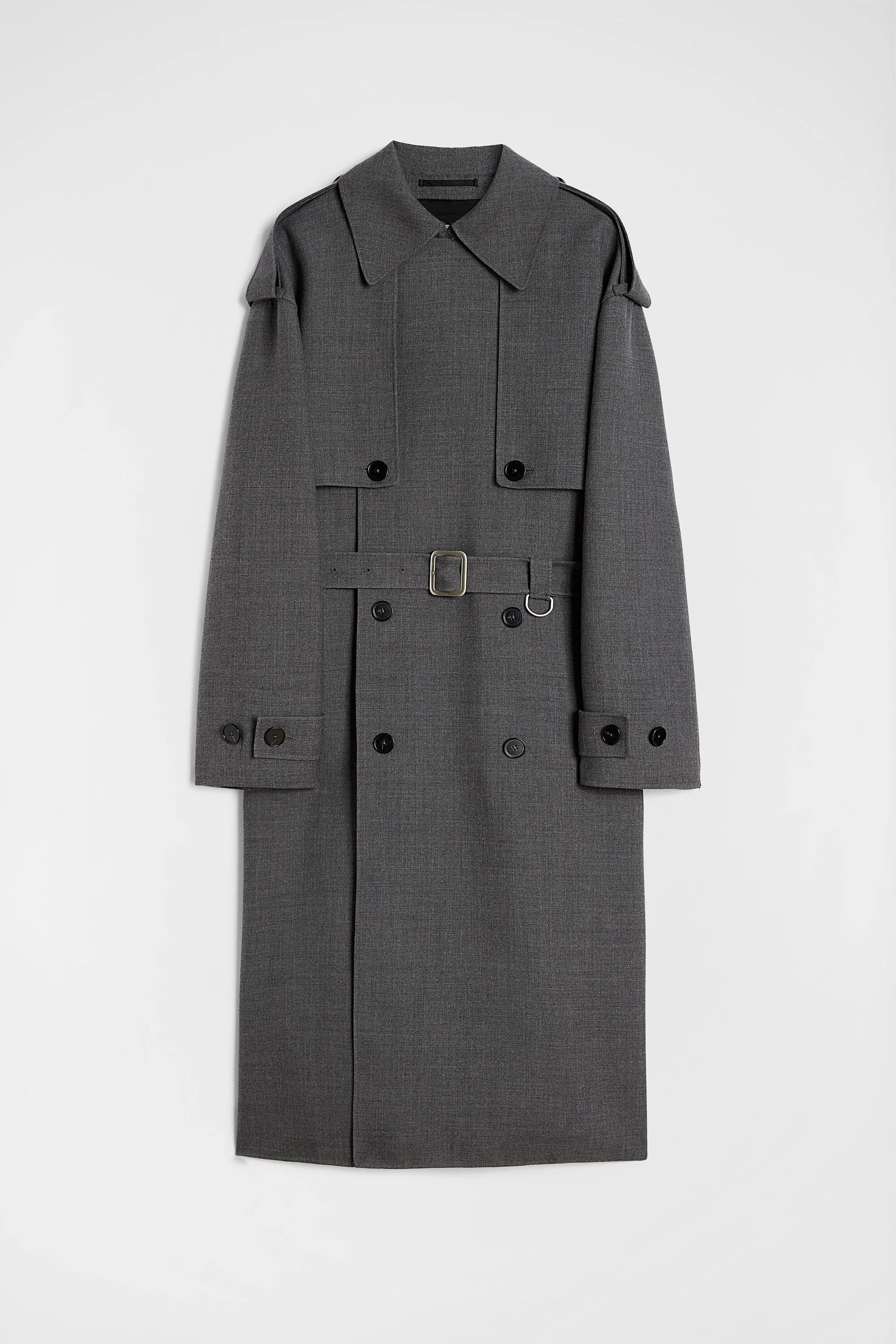 Wool Gabardine Trench Coat - 1