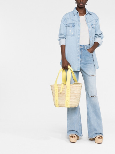 Chloé Sense small raffia tote bag outlook