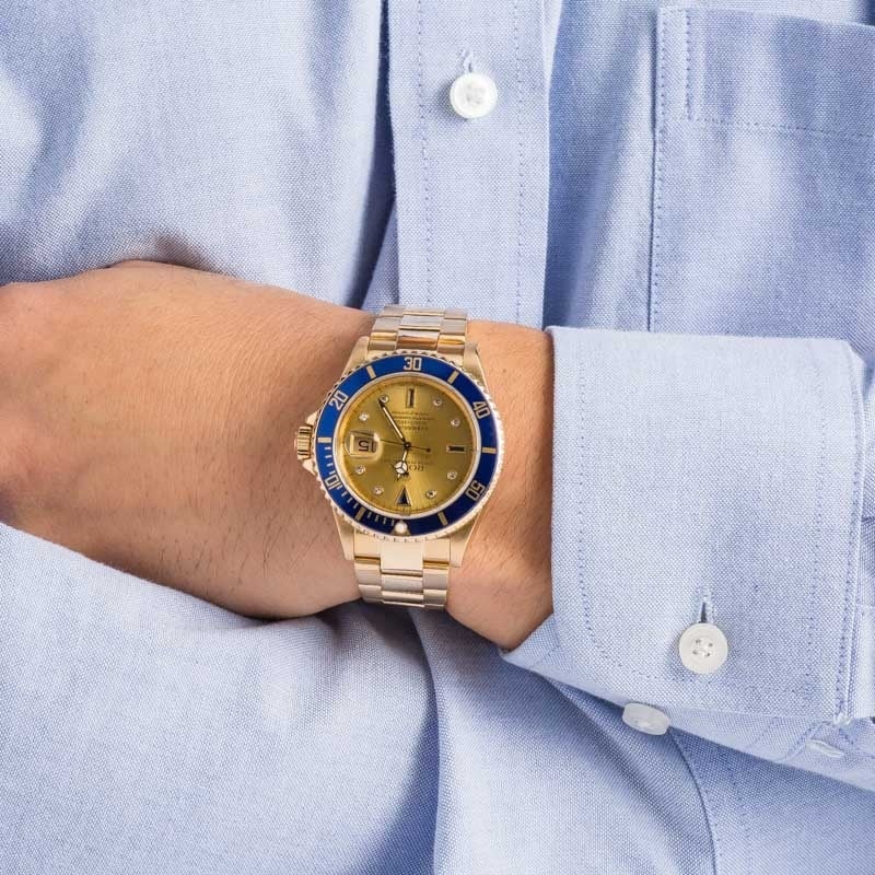 Rolex Submariner 16618 Champagne Serti - 5
