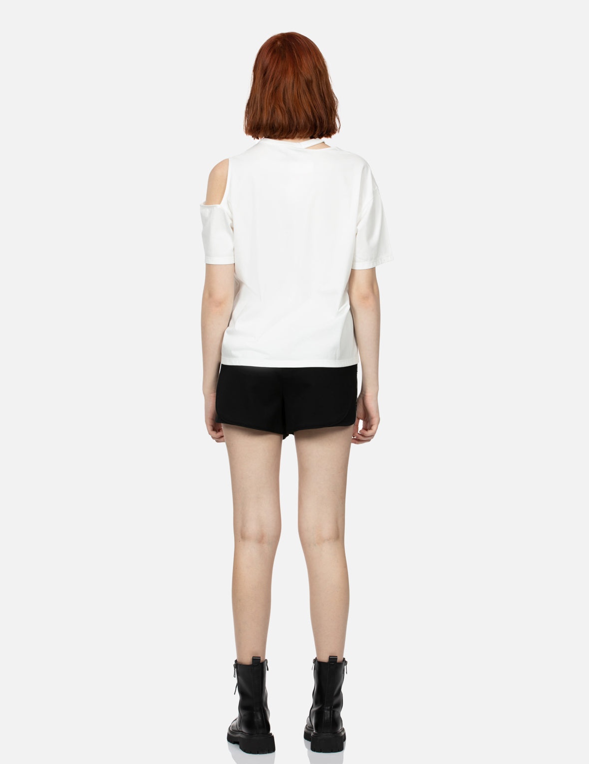 Heat Transfer Logo Print Hollow Fashion Fit T-shirt - 6