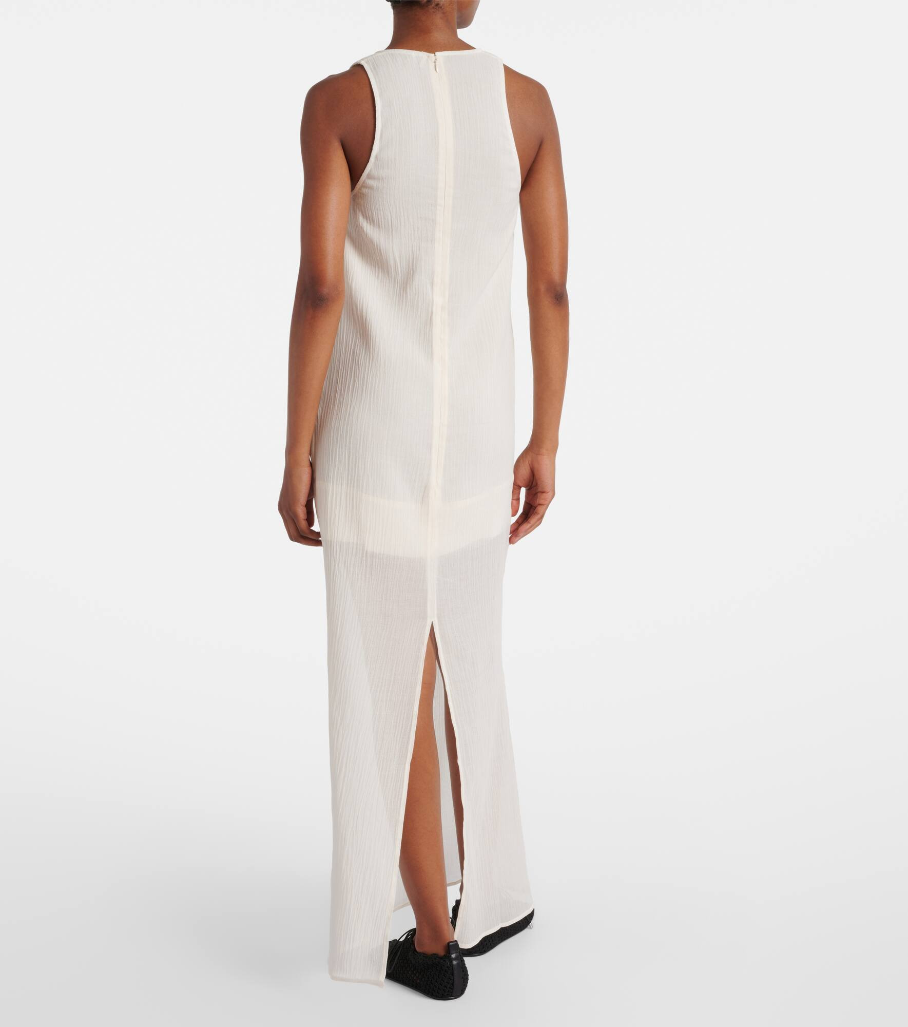 Cotton and silk maxi dress - 3