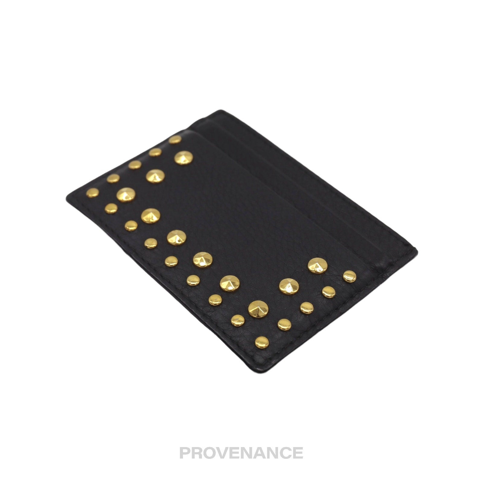 Burberry Studded Card Wallet - Black Leather - 7