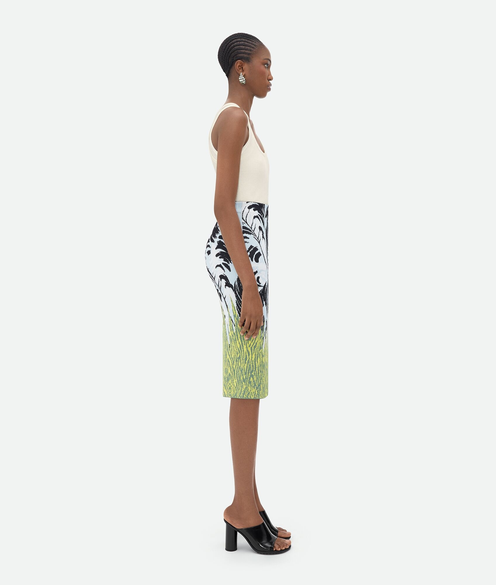 Graphic Viscose Jacquard Midi Skirt - 2