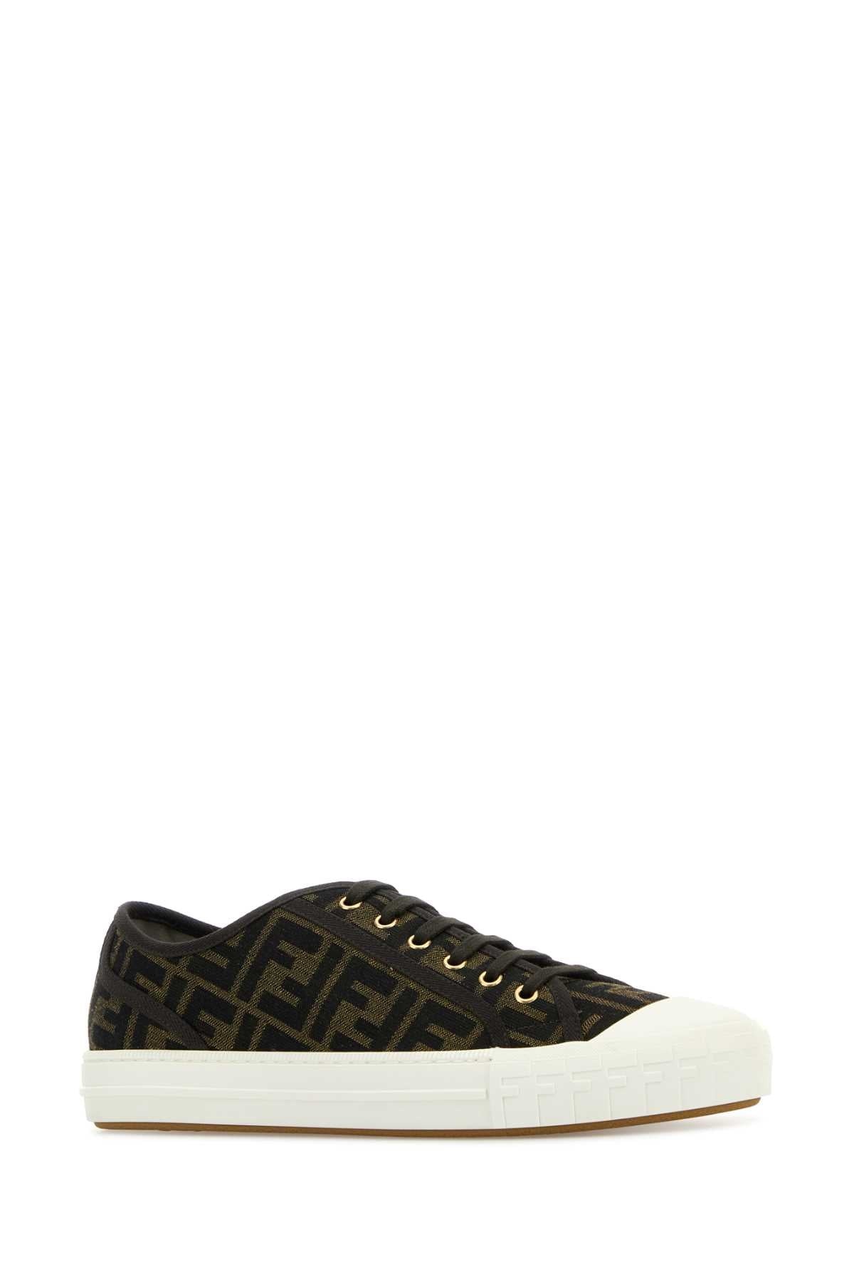FENDI Fendi Men Embroidered Canvas Domino Sneakers