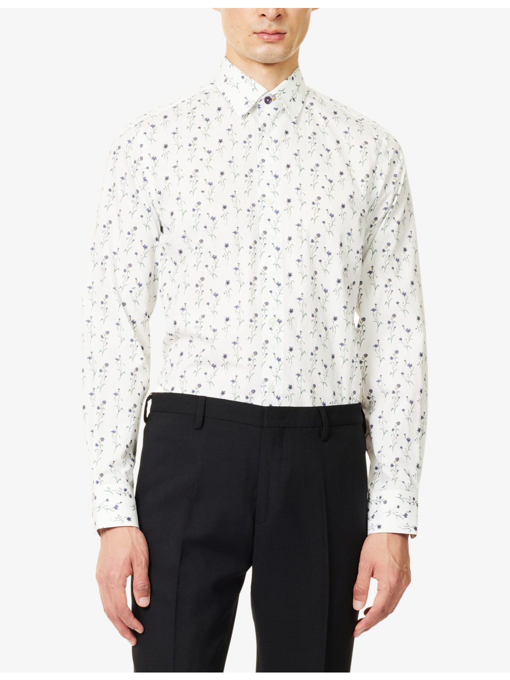 Floral Graphic-Print Long-Sleeve Cotton Shirt - 3