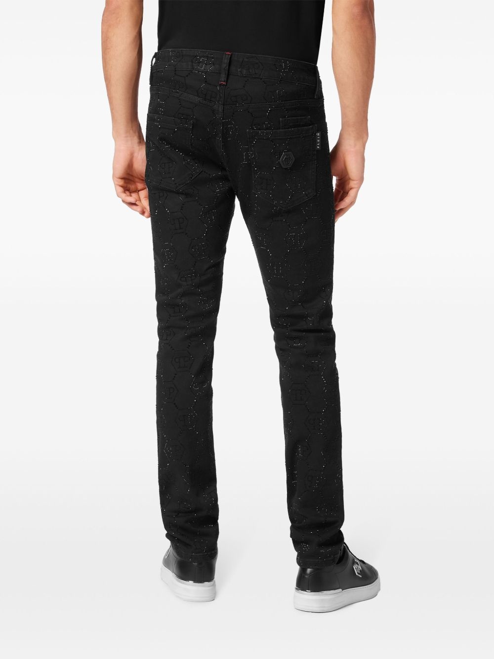 rhinestone-embellished jeans - 3