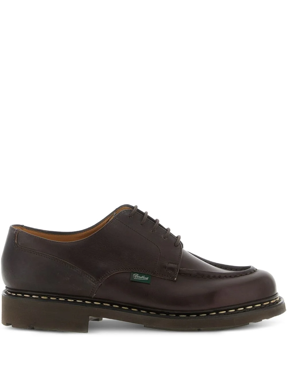 toe cap chambord leather derby shoes - 1